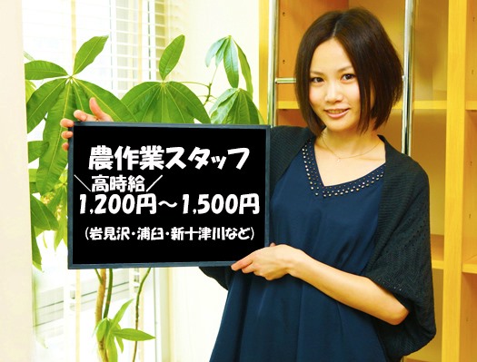 岩見沢・浦臼・新十津川 簡単、短期農作業　時給1,200円～