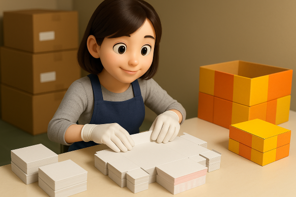 小樽日払い可＆時給1202円！女性多数勤務中のお菓子箱折スタッフ募集