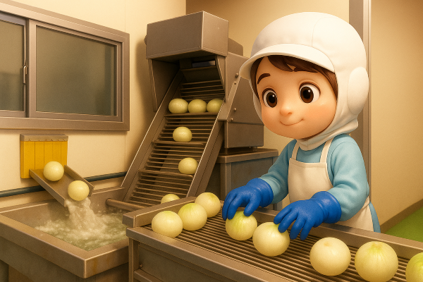 玉ねぎ加工作業/派遣/10日払い可/時給1,225円/北見市/未経験者可/車通勤可