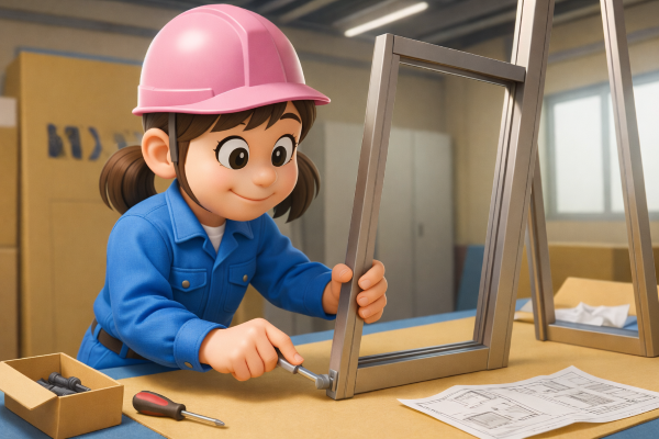 日払い可/窓枠組立アルバイト/札幌市東区東苗穂/長期/時給1249円/未経験可/女性多数勤務中