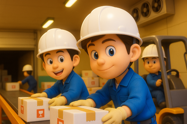 今なら入社祝い金5万円！玉ねぎ積み付け業務　社宅入寮可　長期通年・高収入　工場内作業　【未経験者大歓迎】