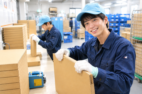 日払い可/紙器工場/結束・箱詰め作業/銭函/長期/未経験可