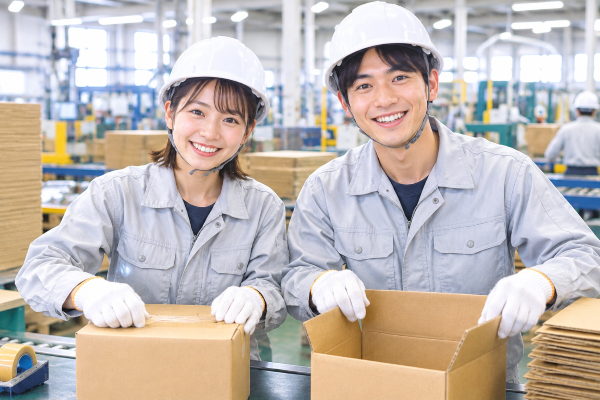 日払い可/紙器工場/結束・箱詰め作業/銭函/長期/未経験可